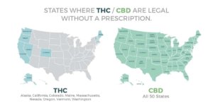 States where THC / CBD are Legal without a Prescription