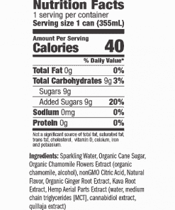 ginger chill cbd soda nutrition facts