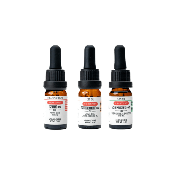 Restart CBD CBG CBN Sample Oils Gift Set