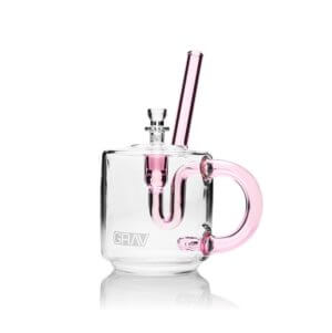Grav Coffee Mug. Bubbler Pink restart CBD Austin TX