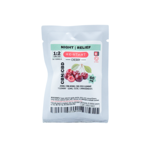 CBN CBD 60mg Gummy Cherry NO THC 1-ct