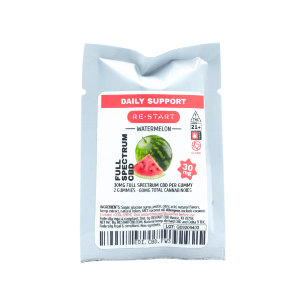 CBD Full Spectrum 30MG Gummies - Watermelon (2-ct)