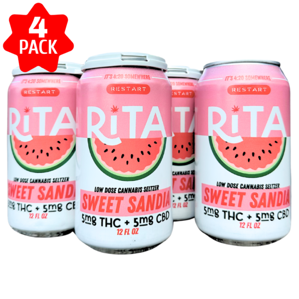 RESTART Rita Delta 9 THC CBD 10mg Seltzer Sweet Sandia Watermelon 12oz - Image 2