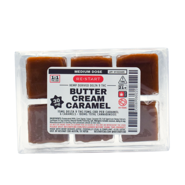 Delta 9 THC CBD 30mg Butter Cream Caramels