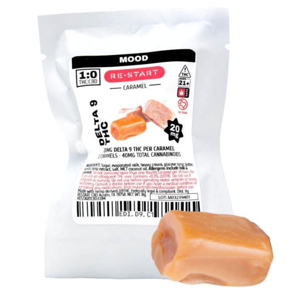 Delta 9 THC 20mg Caramels 2-ct