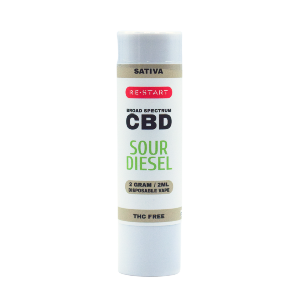Broad Spectrum CBD Vape Disposable (S) Sour Diesel 2ml NO THC