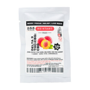 Delta 9 CBG CBD 120MG Gummies Peach Live Resin 1-ct