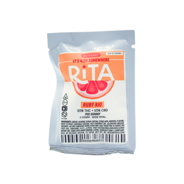 RESTART Rita Delta 9 THC CBD 10mg Gummies Ruby Rio 2-ct