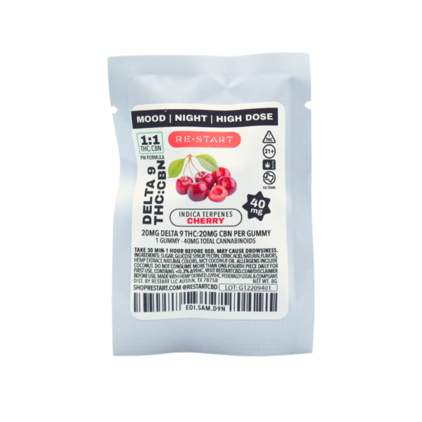 Delta 9 THC CBN 40mg Indica Gummies 1-ct