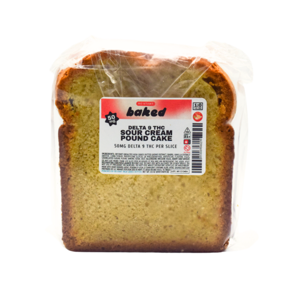 RESTART Baked Delta 9 THC 50mg Sour Cream Pound Cake