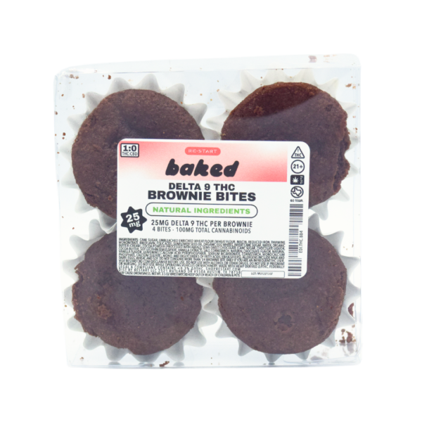 Delta 9 THC Chocolate Brownie Bites 4-ct (100mg THC)