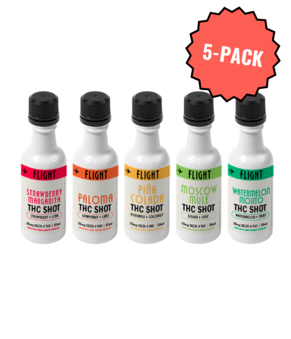 FLIGHT Elixir Delta 9 THC 30mg Cocktail Shots - 5 PACK