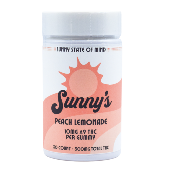 Sunny’s Delta 9 THC 10mg Peach Lemonade Gummies