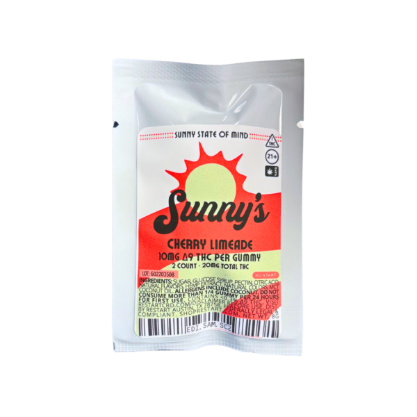 Sunny’s Delta 9 THC 10mg Cherry Limeade Gummies 2-ct