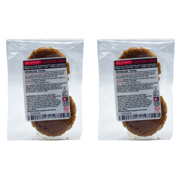 Delta 9 THC 25mg Gluten Free Chocolate Chip Cookies (4ct 100mg)