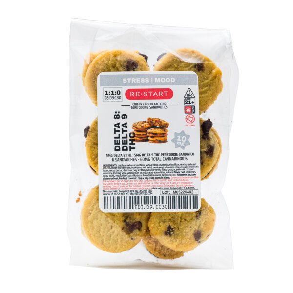 Delta 9 THC + Delta 8 THC 10mg Mini Chocolate Chip Cookies 6-ct