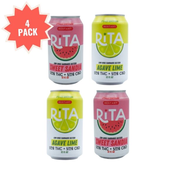 RESTART Rita Delta 9 THC CBD 10mg Seltzer Variety 4-pk