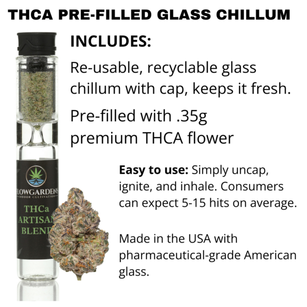 THCA Pre-Filled Glass Chillum Pablo Pineapple Hybrid - Image 2