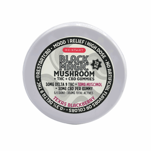 Delta 9 Black Magic Mushroom Texas Blackberry Gummies 70mg