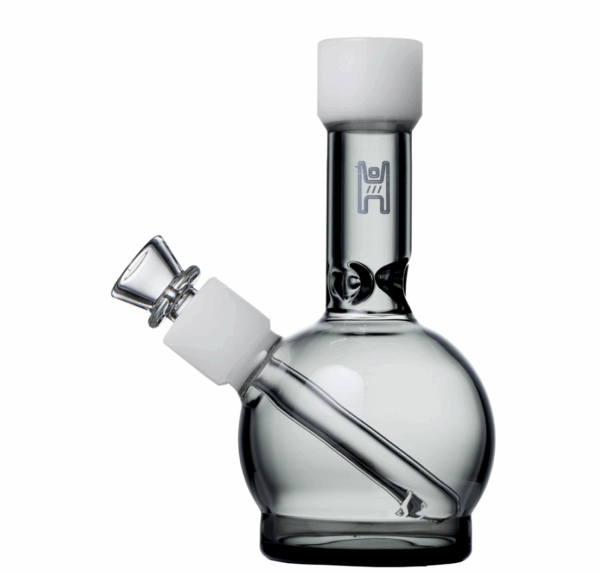 6" Ball Bong Water Pipe from Human Grade - Smoke w/White Accents