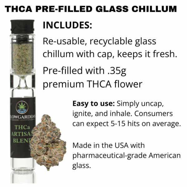 THCA Pre-Filled Glass Chillum Pablo Pineapple Hybrid - Image 2