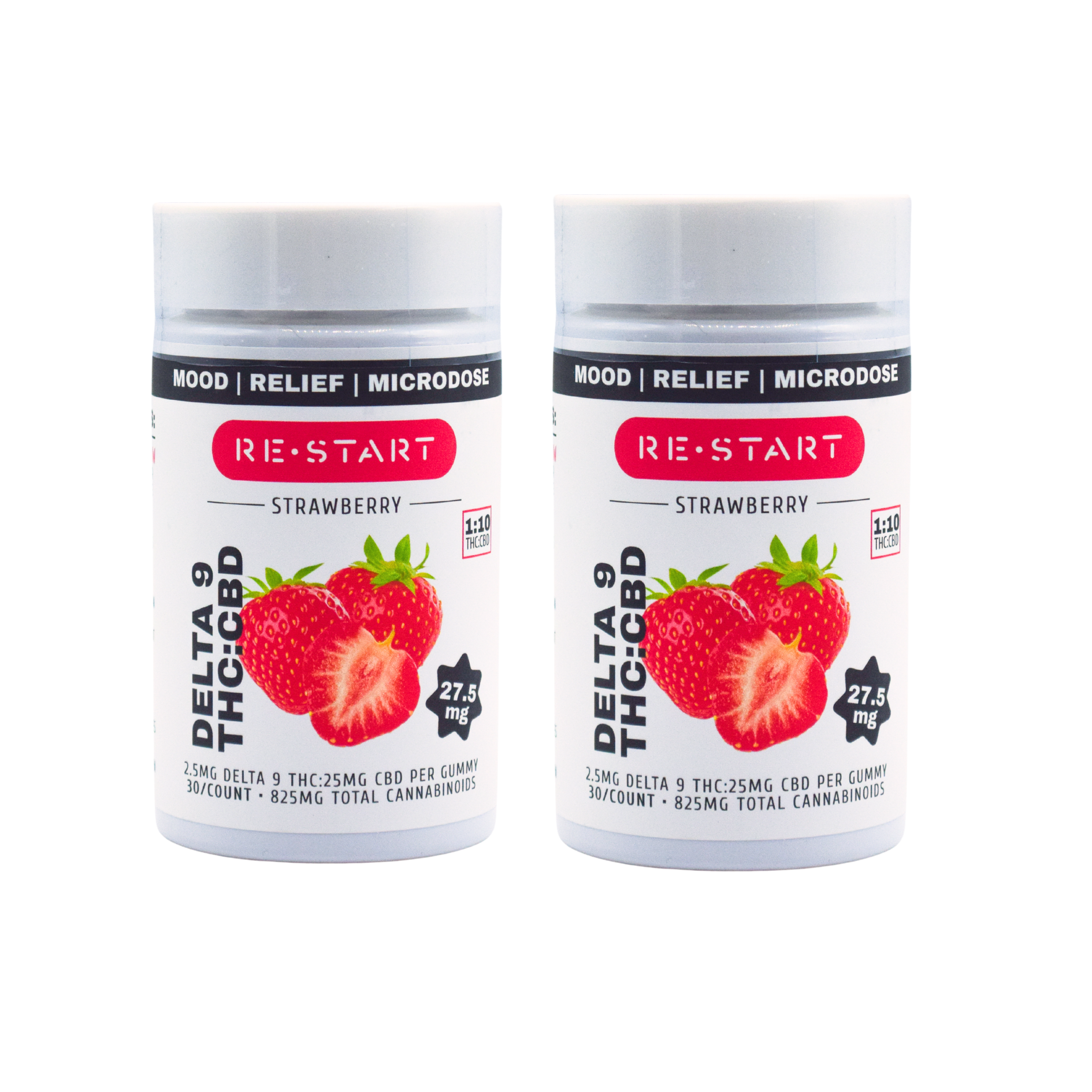 Delta 9 THC Microdose Gummies Strawberry 30-ct (D9 2.5mg + CBD 25mg) - Image 2