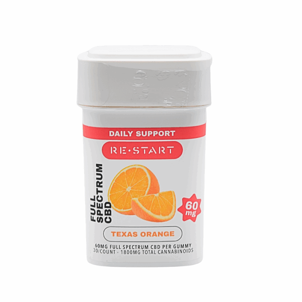 CBD Full Spectrum 60MG Gummies Texas Orange 30-ct