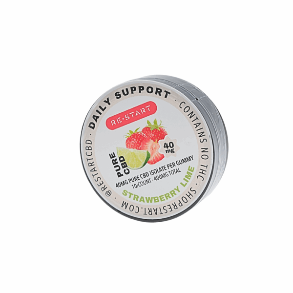 CBD NO THC Gummies 40MG Strawberry Lime 10-ct