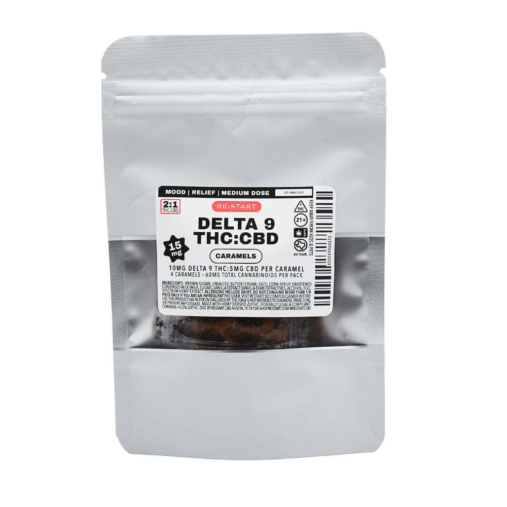 Delta 9 THC CBD 15MG Infused Caramels 4-ct (Save 20%)