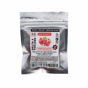 Delta 9 THC 10MG + CBD 10MG Gummies Pomegranate 4-ct (Total THC 40MG)
