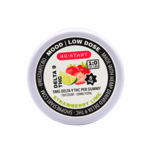 Delta 9 THC 5MG Gummies Strawberry Lime 10-ct (Total THC 50MG)