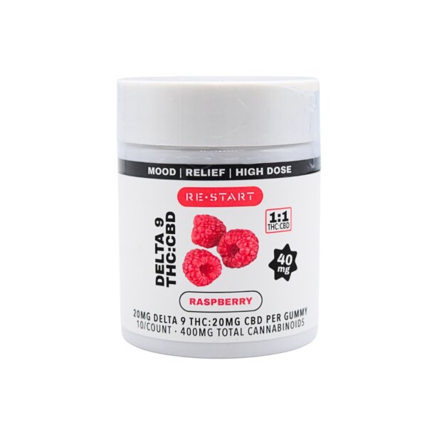 Delta 9 THC 20MG + CBD 20MG Gummies Raspberry - Image 2