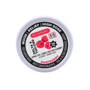 Delta 9 THC CBD Raspberry 40mg Gummies
