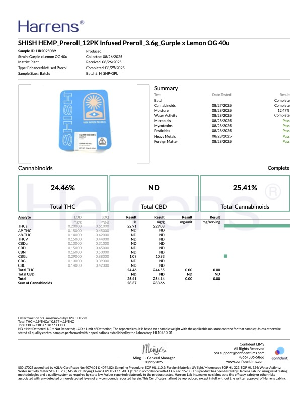 SHISH Hash Infused Pre-rolls Emerald Oasis (H) 12/pk - Image 2