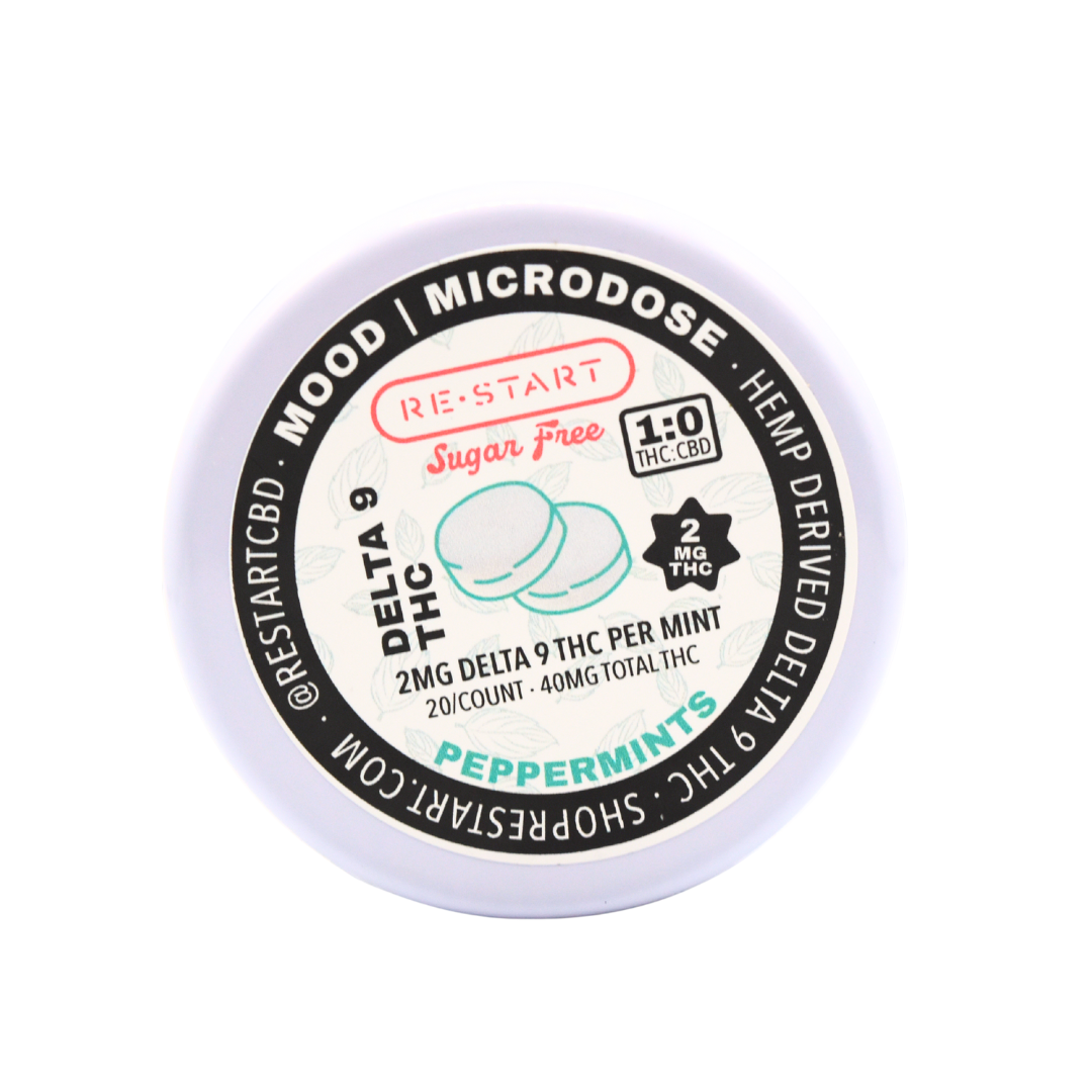 Sugar Free Delta 9 2MG THC Peppermints 20-ct Microdose (Total THC 40MG)