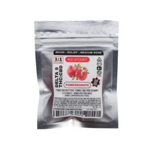 Delta 9 THC CBD 20MG Pomegranate Gummies 4-ct