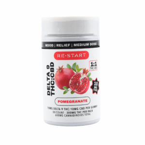 Delta 9 THC CBD 20MG Pomegranate Gummies 30-ct
