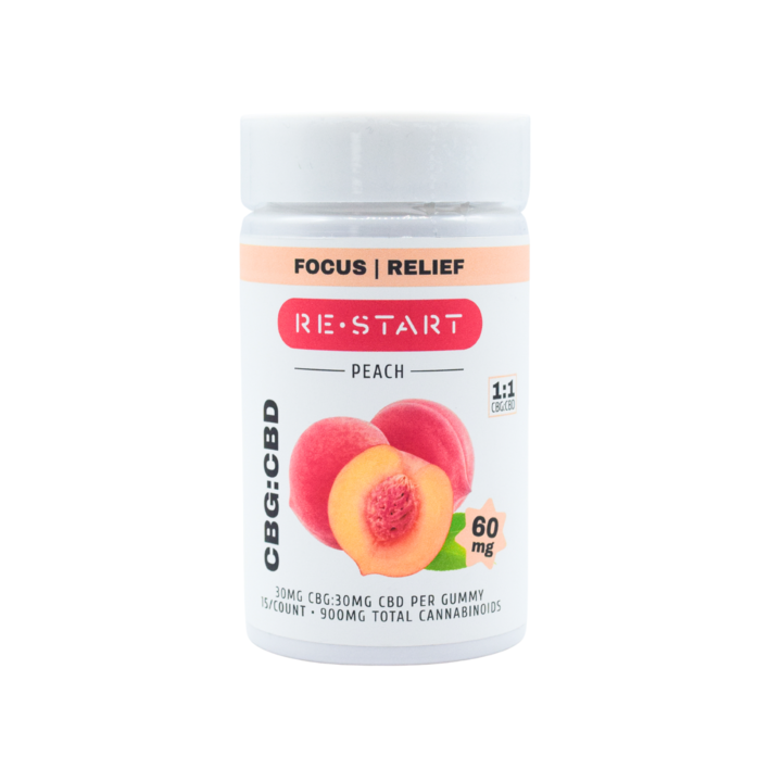 CBG CBD NO THC 60MG Gummies Peach
