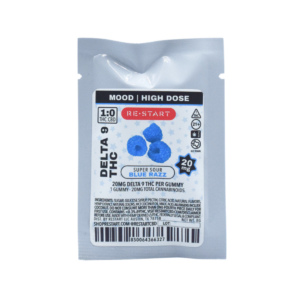 Delta 9 THC 20MG Gummy Sour Blue Raspberry 1-ct