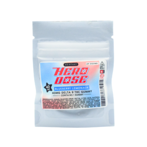 Hero Dose Delta 9 THC 40mg Gummies Blueberry Lemonade 1-ct Sample