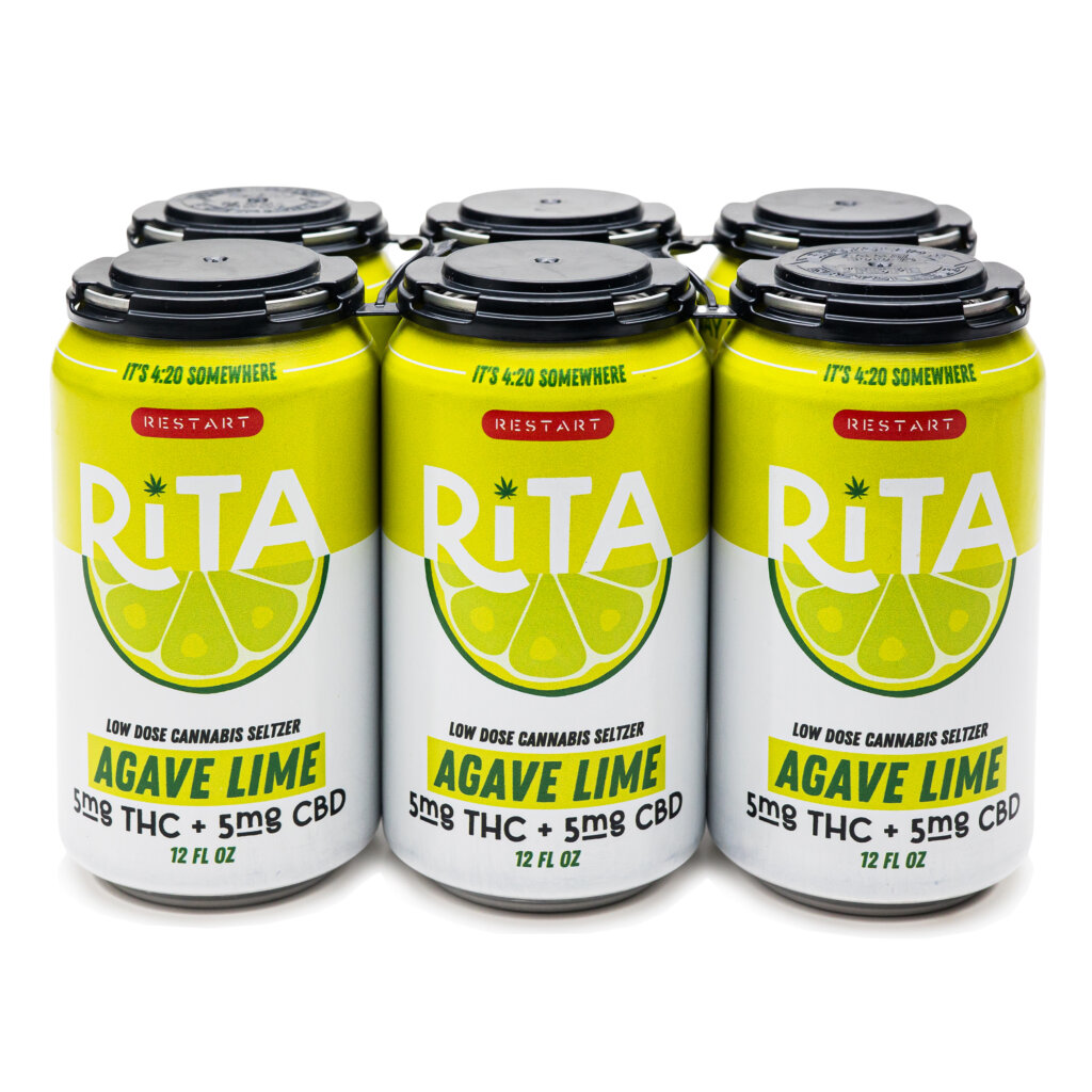 RESTART Rita Delta 9 THC 10MG Cannabis Seltzer Agave Lime 12oz (1:1)