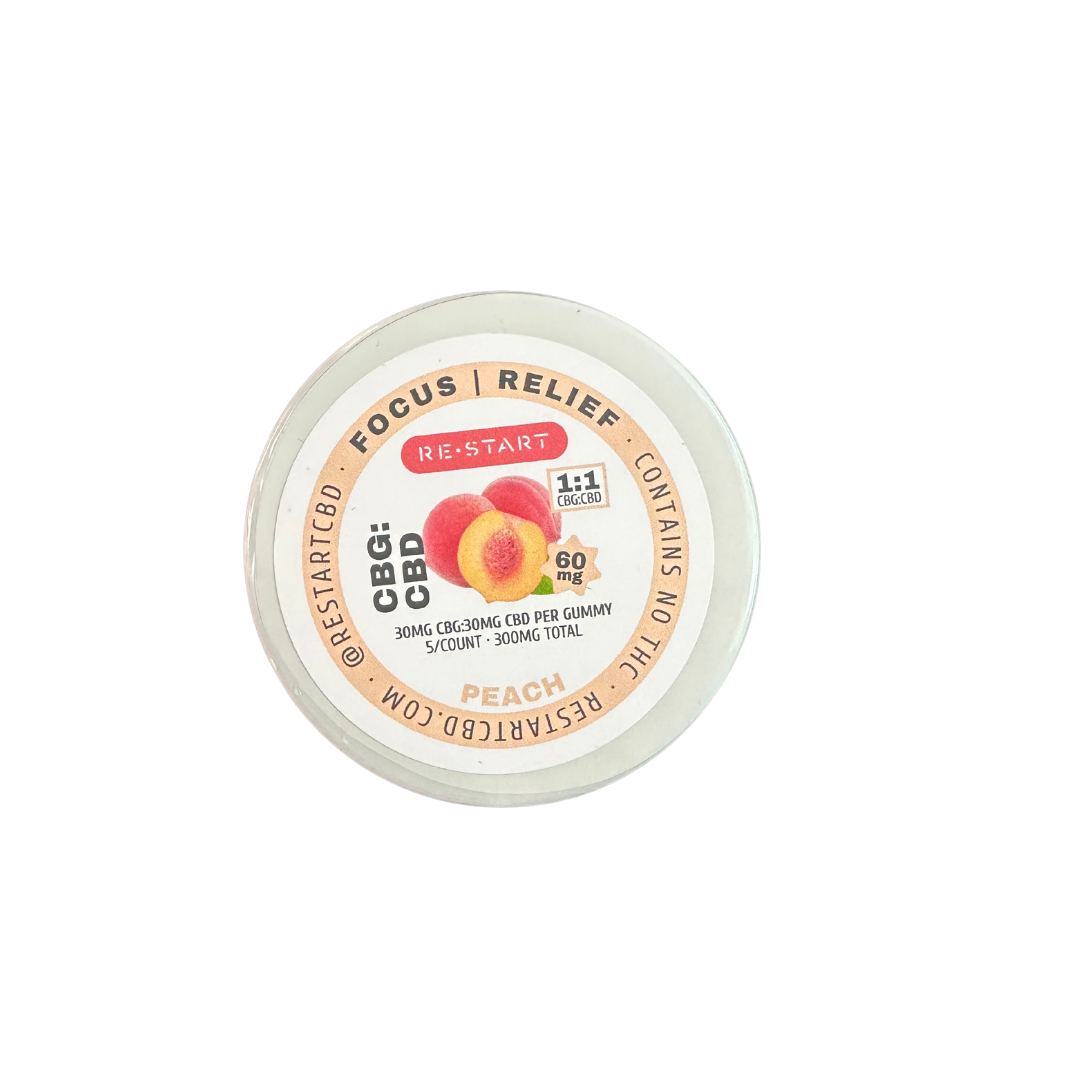 CBG CBD NO THC 60MG Gummies Peach - Image 4