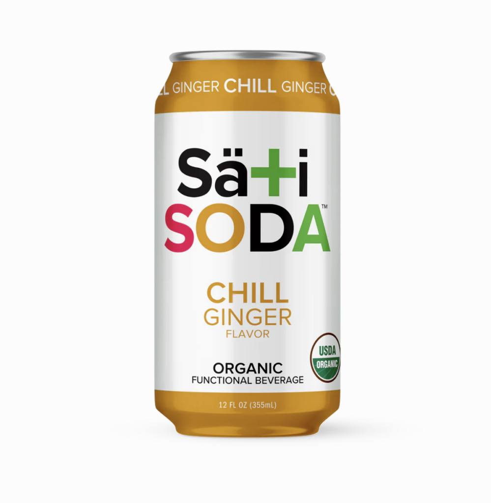 Organic Sati CBD Soda 12oz Ginger Chill + Chamomile