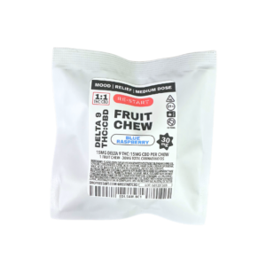 Delta 9 15MG + CBD 15MG Fruit Chew Blue Raspberry 1-ct