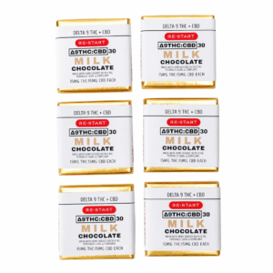 Delta 9 THC 15MG + CBD 15MG Milk Chocolate Squares (1:1)