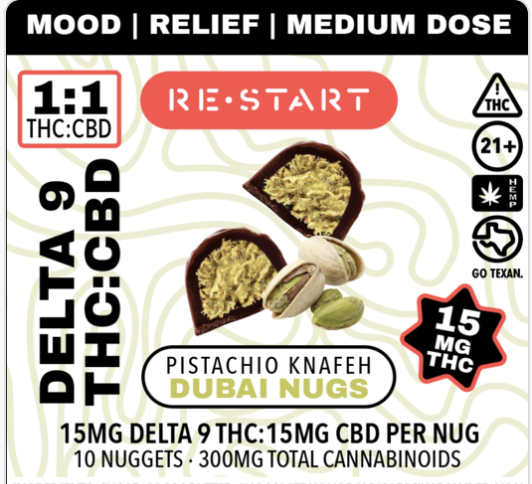 Delta 9 THC CBD Pistachio Dubai Nugs 1ct - Image 2