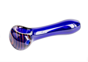 Red Eye Glass Econo Swirl Hand Pipe - Blue