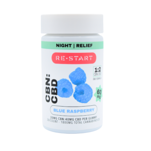 CBN CBD NO THC Sleep 60MG Gummies Blue Raspberry 30-ct