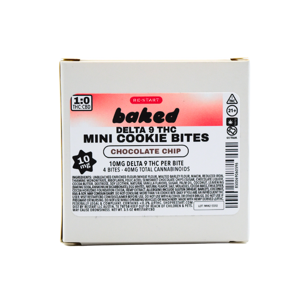 Delta 9 THC 10MG Mini Chocolate Chip Cookie Bites 4-ct (Reg. Price $10)