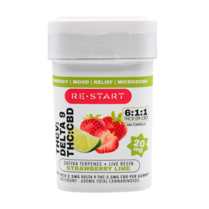THCV D9 20MG Energy Gummies Strawberry Lime 30-ct (Reg. Price $89)
